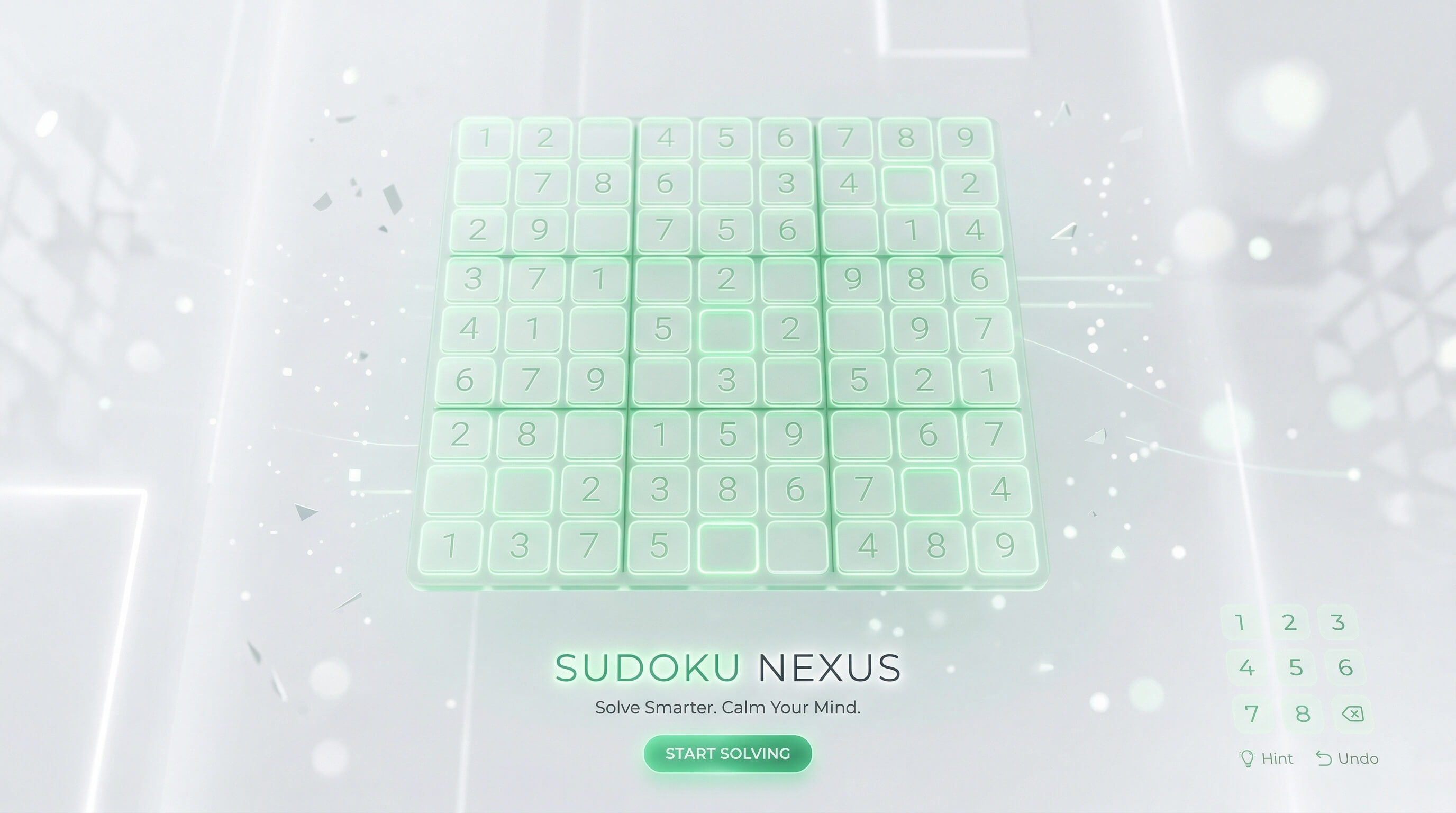 Sudoku game interface - minimalist design
